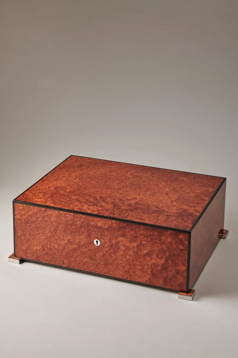 Amboyna burl Large cigar humidor box