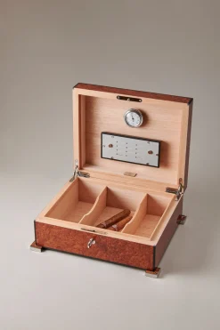 Amboyna burl Medium cigar humidor box