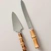 Bamboo root Cake and knife server (individual components)