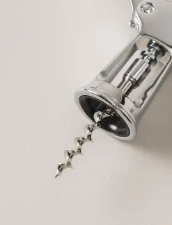 Bamboo root Chrome double lever corkscrew