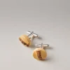 Bamboo root Cuff-links