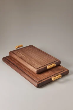 Bamboo root Cutting board with handles