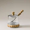 Bamboo root Jelly or cheese jar with spoon