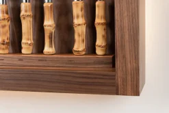 Bamboo root Large cabinet wall-mounted knives set