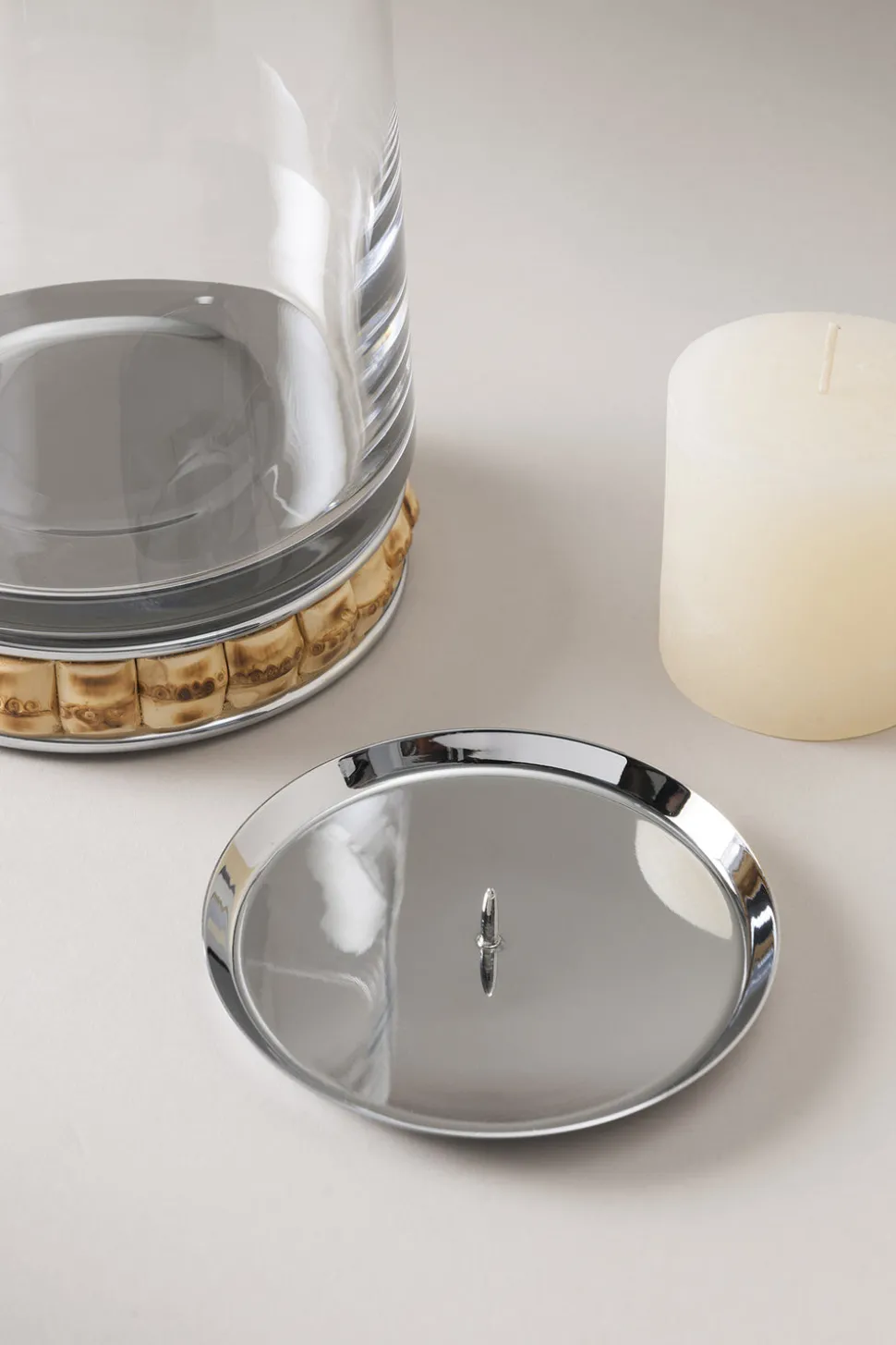 Bamboo root Large candle holder