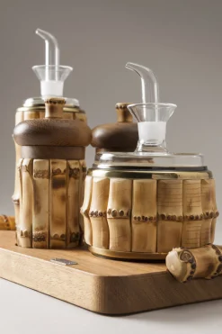 Bamboo root Large pourer set