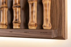 Bamboo root Large wall-mounted knives set