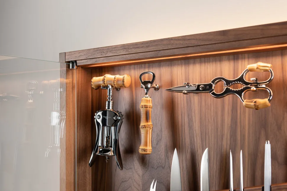 Bamboo root Medium cabinet wall-mounted knives set