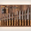 Bamboo root Medium wall-mounted knives set
