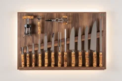 Bamboo root Medium wall-mounted knives set