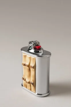 Bamboo root Oval Bic desk lighter holder