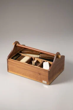 Bamboo root Shoe care box