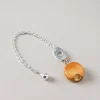 Bamboo root Silver key chain