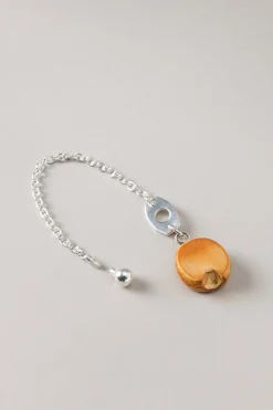 Bamboo root Silver key chain