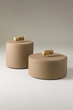 Bamboo root Tidy cylinder box