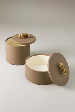 Bamboo root Tidy cylinder box