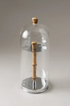 Bamboo root Toilet tooth-brush holder with glass covering