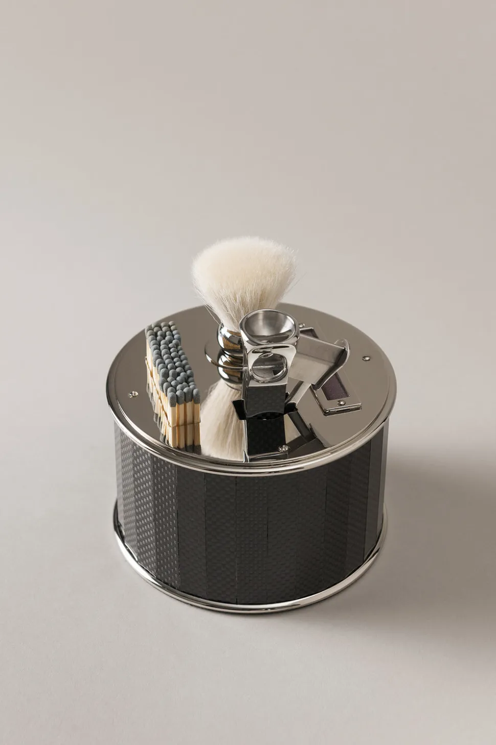 Carbon fiber Cylindrical cigar set with V cutter