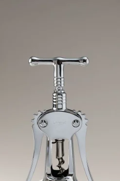 Chrome plated brass Chromed brass double lever corkscrew