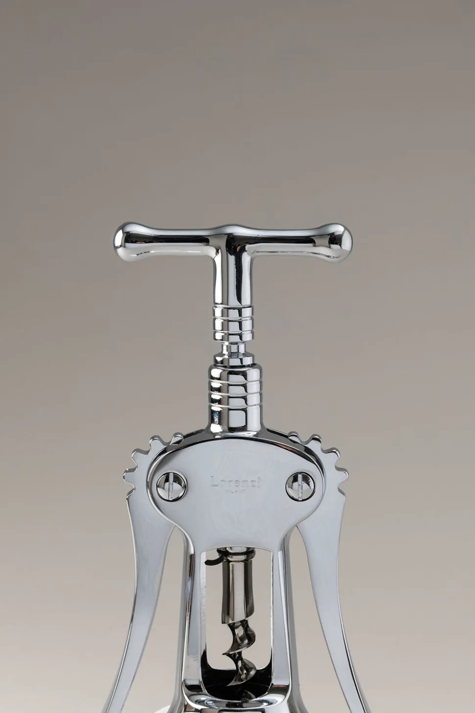 Chrome plated brass Chromed brass double lever corkscrew