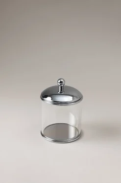 Chrome plated brass Glass toilet ear picks jar