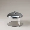 Chrome plated brass Glass cotton jar