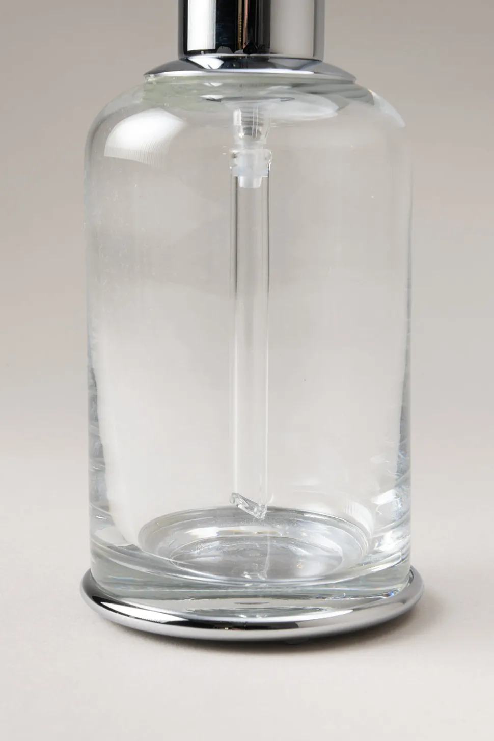 Chrome plated brass Glass soap dispenser