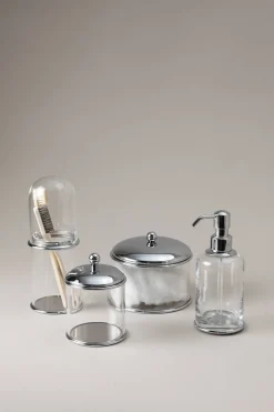 Chrome plated brass Glass soap dispenser