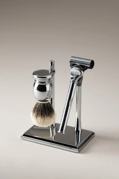 Chrome plated brass Rectangular shaving set