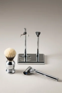 Chrome plated brass Rectangular shaving set