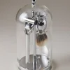 Chrome plated brass Shaving set with glass dome