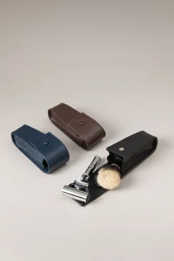 Chrome plated brass Shaving rotating travel set