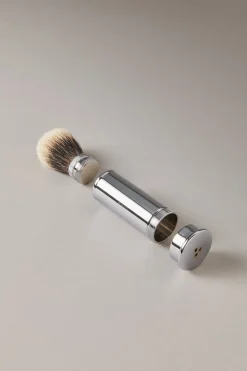 Chrome plated brass Traveling shaving brush