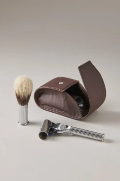 Chrome plated brass Travelling shaving set