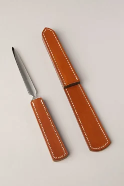 Cowhide letter opener with holster