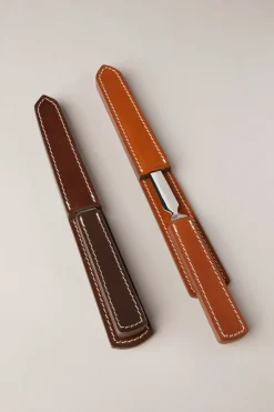Cowhide letter opener with holster