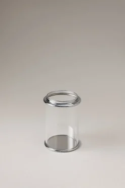 Glass Glass toothbrush pot with glass dome