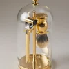 Gold plated brass Shaving set with glass dome
