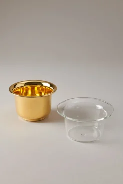 Gold plated brass Shaving mug