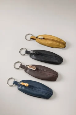 Lambskin Oval leather key-chain