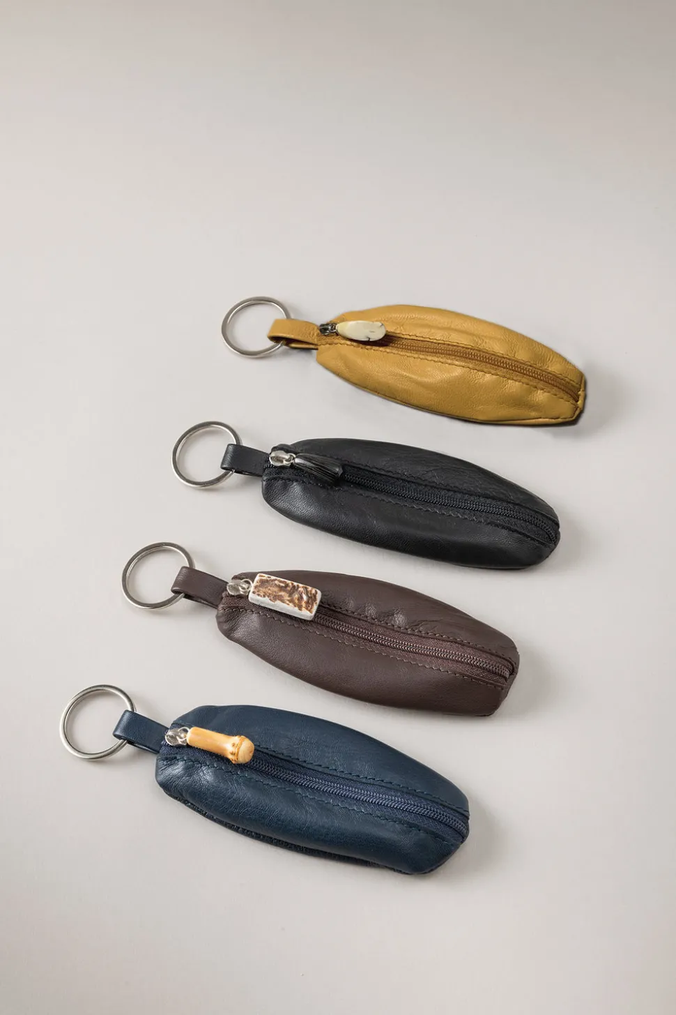 Lambskin Oval leather key-chain