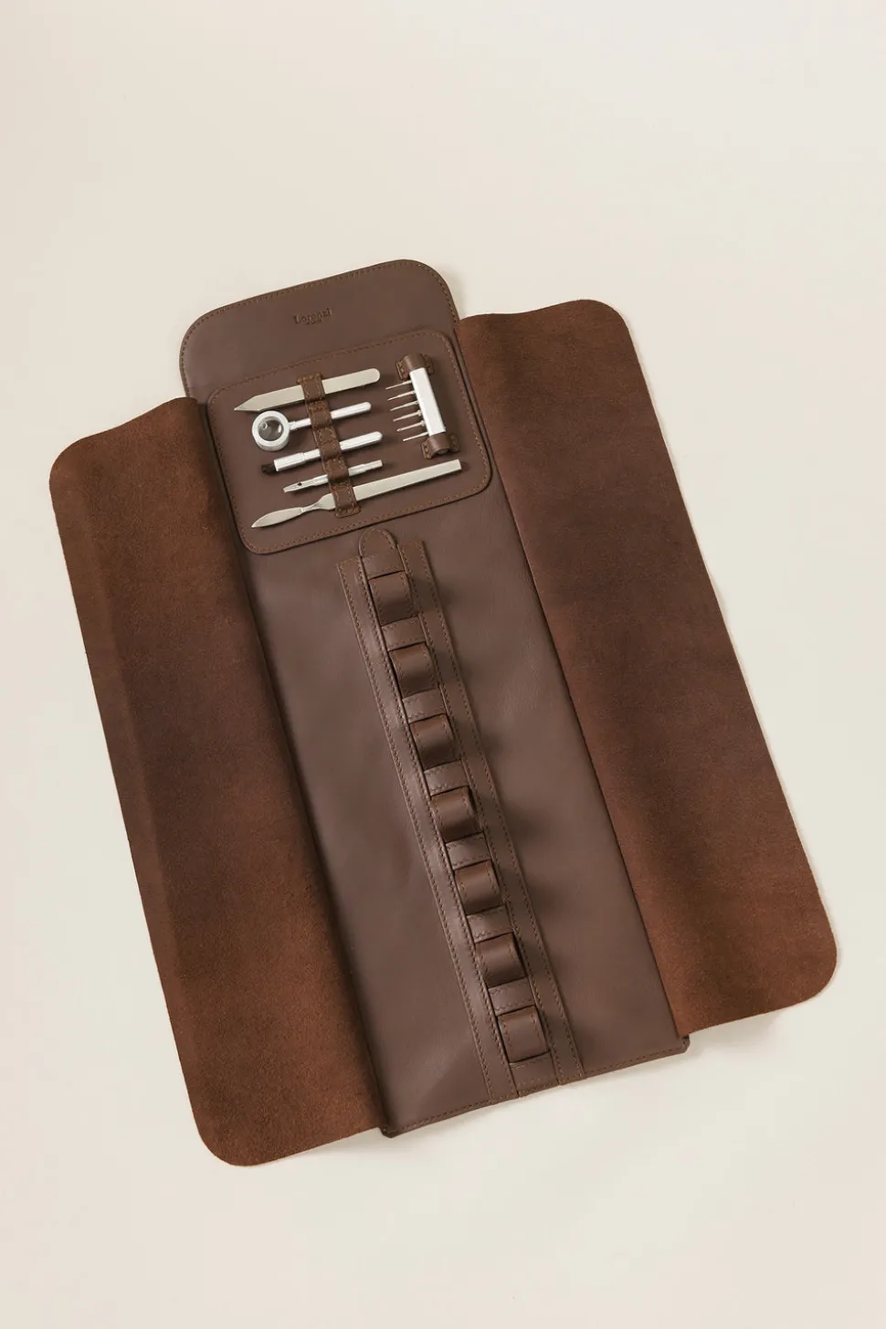 Lambskin Roll on watch case and tools
