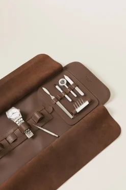 Lambskin Roll on watch case and tools