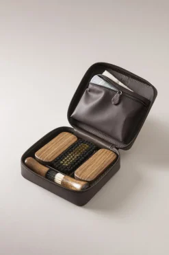 Lambskin Travelling shoe care set with Ovangkol brushes