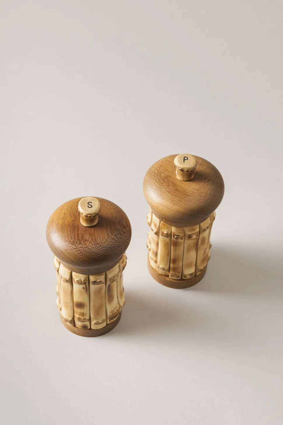 Large bamboo root kitchen pepper and salt mill