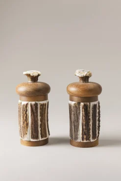 Large stag antler kitchen pepper and salt mill