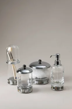 Mother of pearl Glass soap dispenser with natural material base