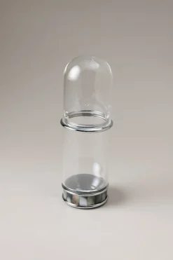 Mother of pearl Glass toothbrush pot with glass dome