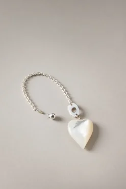Mother of pearl Heart key chain