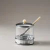 Mother of pearl Jelly or cheese jar with spoon